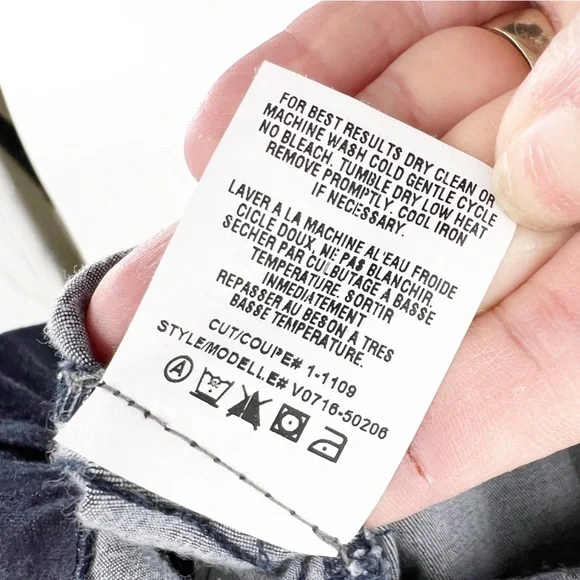 ✅ Vince Dark Wash Popover Denim Shift Tunic Dress SIZE 10 - Picture 4 of 6